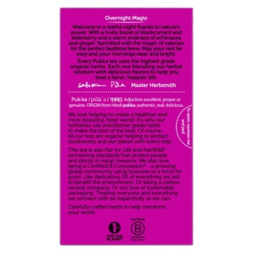 Pukka Night Time Berry Herbal Tea, Organic with Chamomile, 60 Bags