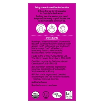 Pukka Night Time Berry Herbal Tea, Organic with Chamomile, 60 Bags