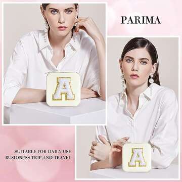 Parima Gifts for Girls - 2 Pieces Jewelry Box Set for Girls, Travel Initial Jewelry Box for Girls Gi...