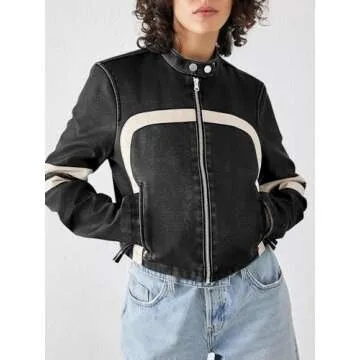 Stylish Saodimallsu Women’s Faux Leather Jacket.