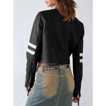 Stylish Saodimallsu Women’s Faux Leather Jacket.