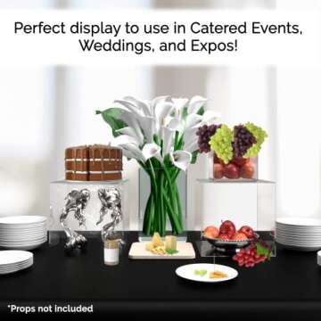 12" Acrylic Display Riser Box with One Open Side No Lid Versatile Clear Glossy Square Lucite Retail ...