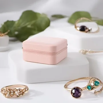 Vlando Pink Faux Leather Travel Jewelry Box Organizer