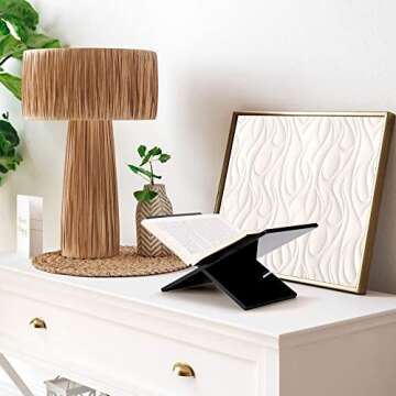 Devey Acrylic Book Holder - Stylish 2-Piece Black Book Stand Display