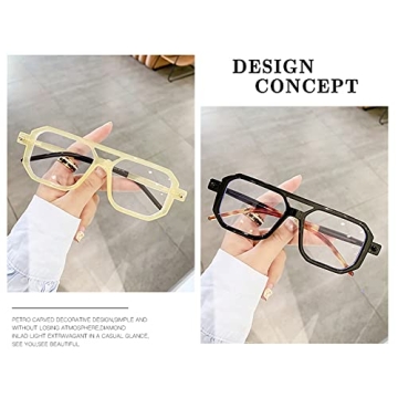 JOVAKIT Fashion Square Blue Light Glasses for Men Women Square Aviator Glasses Style Computer Eyeglasses Anti Eyestrain (Tortoise)