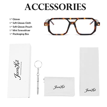 JOVAKIT Fashion Square Blue Light Glasses for Men Women Square Aviator Glasses Style Computer Eyeglasses Anti Eyestrain (Tortoise)