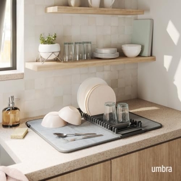 Umbra Udry Dish Drying Rack and Mat - Compact & Chic