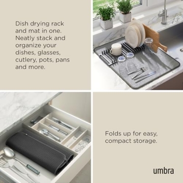 Umbra Udry Dish Drying Rack and Mat - Compact & Chic