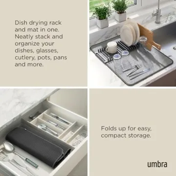 Umbra Udry Dish Drying Rack and Mat - Compact & Chic