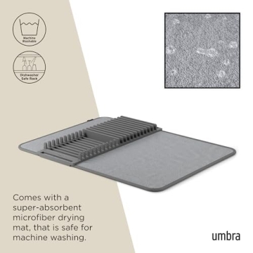 Umbra Udry Dish Drying Rack and Mat - Compact & Chic