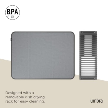 Umbra Udry Dish Drying Rack and Mat - Compact & Chic