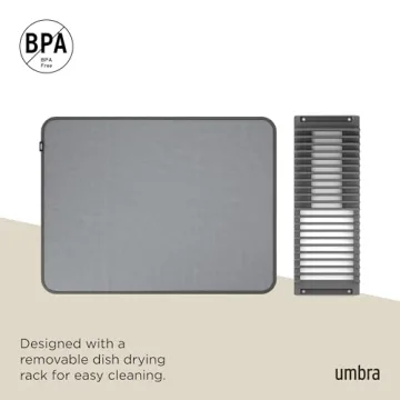 Umbra Udry Dish Drying Rack and Mat - Compact & Chic