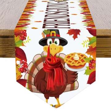Friendsgiving Party Decorations Extra Large Size Happy Friendsgiving Table Runner for Friendsgiving ...