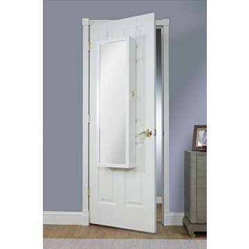 Mirrotek Over The Door Combination Jewelry and Makeup Armoire, White