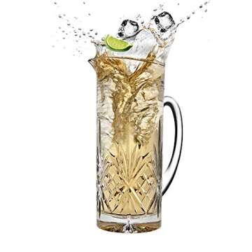 Godinger Barware Beverage Set - Mixing Pitcher Carafe, Stirrer and 4 Collins Tall Drinking Glasses -...