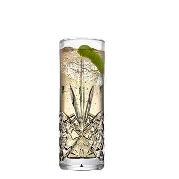 Godinger Barware Beverage Set - Mixing Pitcher Carafe, Stirrer and 4 Collins Tall Drinking Glasses - Dublin Collection