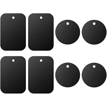 DSTELIN Universal Metal Plate 8 Pack: Magnetic Phone Mounts with Strong Adhesive 4 Rectangle and 4 R...