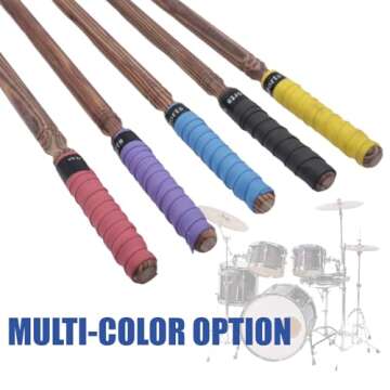 Cheerock 4 Pack Drum Stick Tape, Anti Slip Drumstick Wrap Grips with Double-Sided Adhesive Tape for Drumming Percussion Accessories, Ideal for Drummers (1 Inch Wide 43 Inch Long)