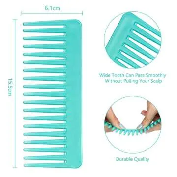 Patelai Large Hair Detangling Comb, Wide Tooth for Curly, Wet Dry Hair, No Handle Detangler Styling ...