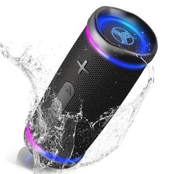 TREBLAB HD77 Portable Bluetooth Speaker with 360-Degree Sound and RGB Lighting