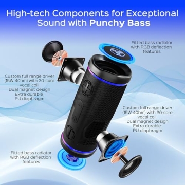 TREBLAB HD77 Bluetooth Speaker with 360° Surround Sound