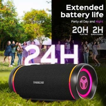 TREBLAB HD77 Bluetooth Speaker with 360° Surround Sound