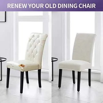 Joccun Dining Chair Covers Set of 4 - Washable & Stylish