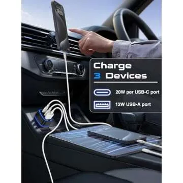 Efficient USB C Car Charger for All Devices - Travel Essential