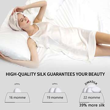 ZIMASILK 22Momme 100% Mulberry Silk Sleep Cap for Women Hair Care,Silk Bonnet,1 Pack