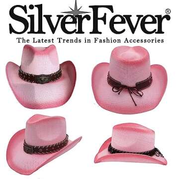 American Western Straw Cowboy Hat Men's Womens Hard Patriotic Classic Hard Shell Sun Protection Hats...