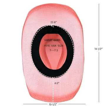 American Western Straw Cowboy Hat Men's Womens Hard Patriotic Classic Hard Shell Sun Protection Hats (Pink)