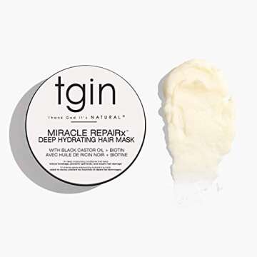 tgin Miracle RepaiRx Deep Hydrating Hair Mask for Curly, Coily and Wavy Hair, with Biotin and Black ...