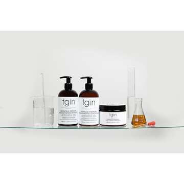 tgin Miracle RepaiRx Deep Hydrating Hair Mask for Curly, Coily and Wavy Hair, with Biotin and Black Castor Oil, Deep Moisture and Repair for Damaged, Color-Treated Hair, 12 oz