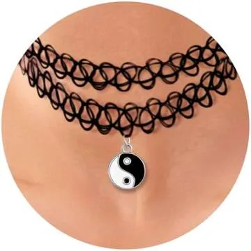 BodyJ4You 90s Tattoo Choker Necklace Set for Women