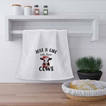 OHSUL Just A Girl Who Loves Cows Kitchen Towels
