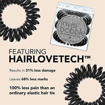 invisibobble Original Traceless Hair Ties, Elastic Hair Band with Strong Grip, Non-soaking, Hair Accessories for Women (Pack of 3)