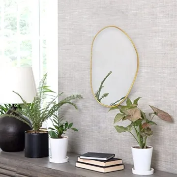 Buy UNZIPE Irregular Brass Framed Wall Mirror 25x14 Inch