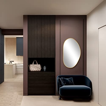 Buy UNZIPE Irregular Brass Framed Wall Mirror 25x14 Inch