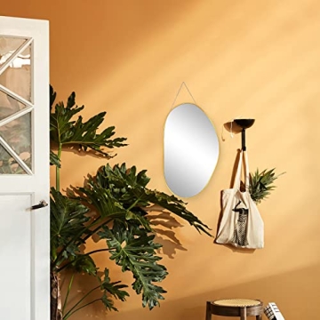 Buy UNZIPE Irregular Brass Framed Wall Mirror 25x14 Inch