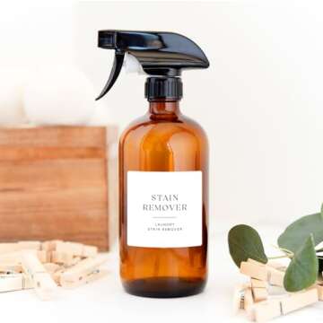 ThreeKin Collective Laundry & Home Organization Labels - 30 Waterproof & Reusable Stickers for Bottles, Jars, Containers | Easy Apply, Matte Minimalist Design | Dishwasher Safe, BPA-Free | USA-Owned