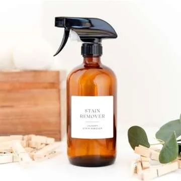 ThreeKin Collective Laundry & Home Organization Labels - 30 Waterproof & Reusable Stickers for Bottles, Jars, Containers | Easy Apply, Matte Minimalist Design | Dishwasher Safe, BPA-Free | USA-Owned