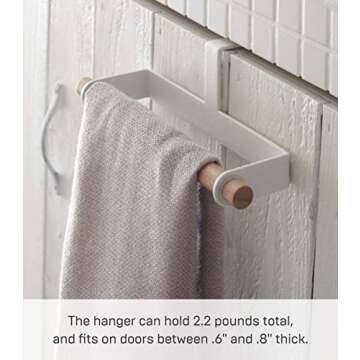 Yamazaki Home Tosca Kitchen Towel Hanger, Steel + Wood