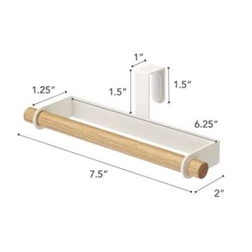 Yamazaki Home Tosca Kitchen Towel Hanger, Steel + Wood