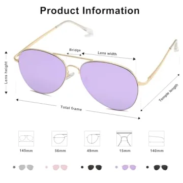 SOJOS Classic Aviator Sunglasses UV400 Protection Metal Frame