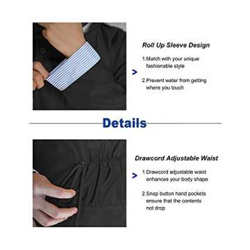 BBX Lephsnt Women's Raincoats Long Rain Jackets for Women Waterproof with Hood for Rainy Days Black S