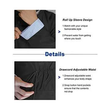 BBX Lephsnt Women's Raincoats Long Rain Jackets for Women Waterproof with Hood for Rainy Days Black S