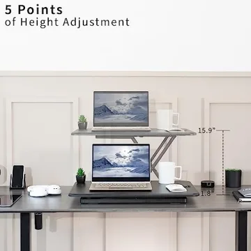 Ultra-Slim Adjustable Standing Desk Riser for Comfort