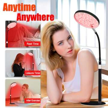 Arikashin Red Light Therapy Lamp for Face- Facial and Body Treatment with Adjustable Height Stand, 1...