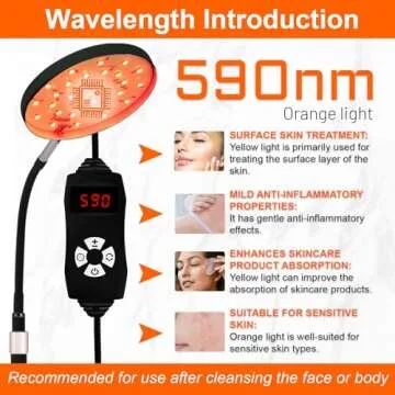 Arikashin Red Light Therapy Lamp for Face- Facial and Body Treatment with Adjustable Height Stand, 120 LEDs, 660nm, 850nm, 940nm - Alleviate Muscle Soreness, Skin Vitalit