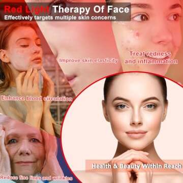 Arikashin Red Light Therapy Lamp for Face- Facial and Body Treatment with Adjustable Height Stand, 120 LEDs, 660nm, 850nm, 940nm - Alleviate Muscle Soreness, Skin Vitalit